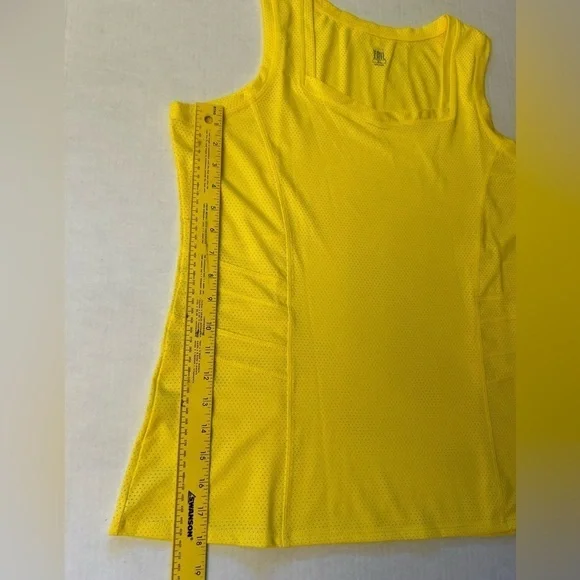 Tail bright yellow activewear tank top w/perforated detail Sz-XL.  W14 - Picture 9 of 9